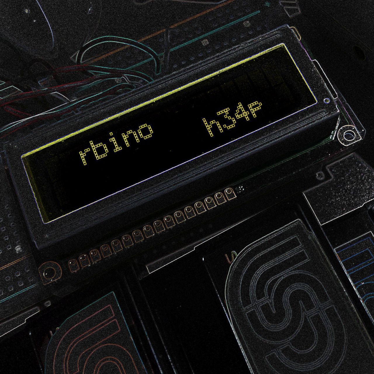 An Arduino with an LCD screen, inverted colors